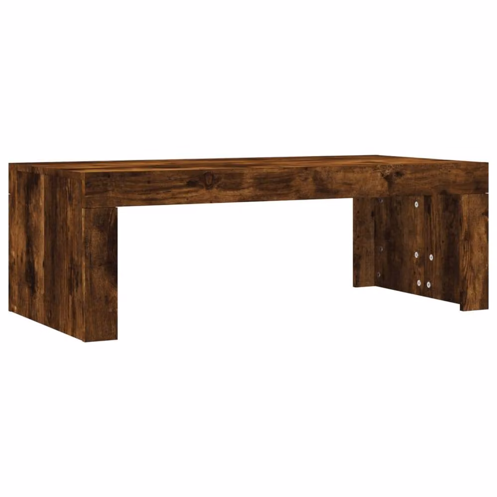 Berkfield Home Modern Rectangular Coffee Table in Smoked Oak Brown, W/D/H: 102 x 50 x 36 cm – 3