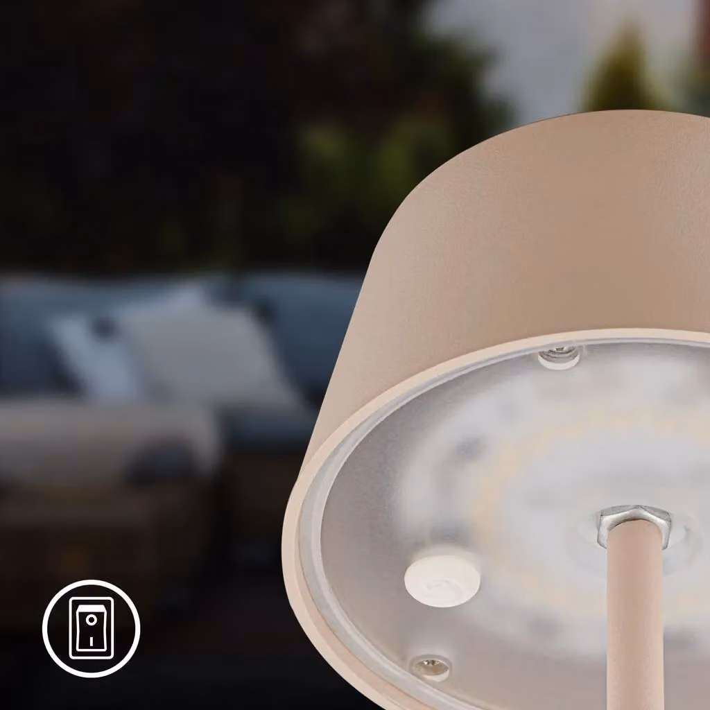 Briloner Beige Solar Powered CCT LED Dimmable Table Lamp with Touch Control – 5