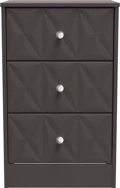 Ready Assembled 2 U Memphis 3 Drawer Bedside Cabinet in Dark Grey – 1