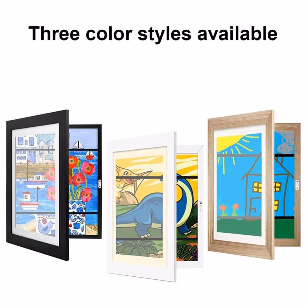 FLAVORA 2-Piece White A4 Metal Art Display Frames for Children, W/H: 15 x 100 cm – 1