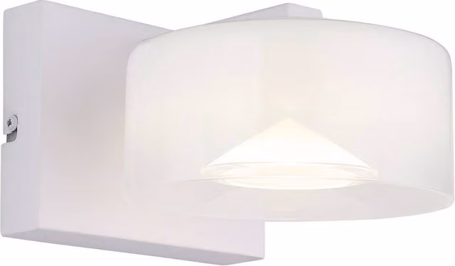 Netlighting Belinda Integrated LED Wall Lamp in White Matt with Opal Glass Shade, 4000K Cool White