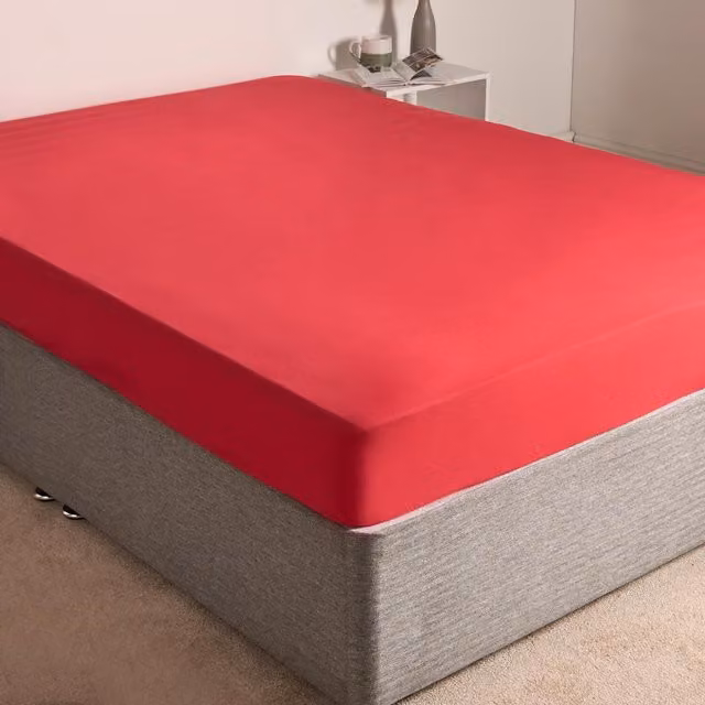 Brentfords Plain Blue Microfibre Fitted Bed Sheet, W/D/H: 140 x 200 cm