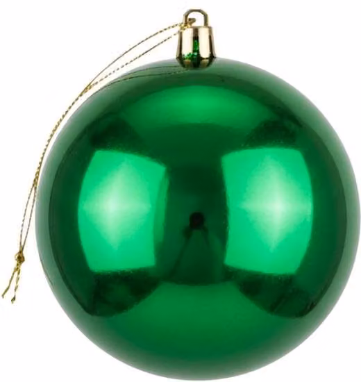 Shatchi Green Round Plastic Christmas Bauble Hanging Ornament, Diameter: 20 cm – 8