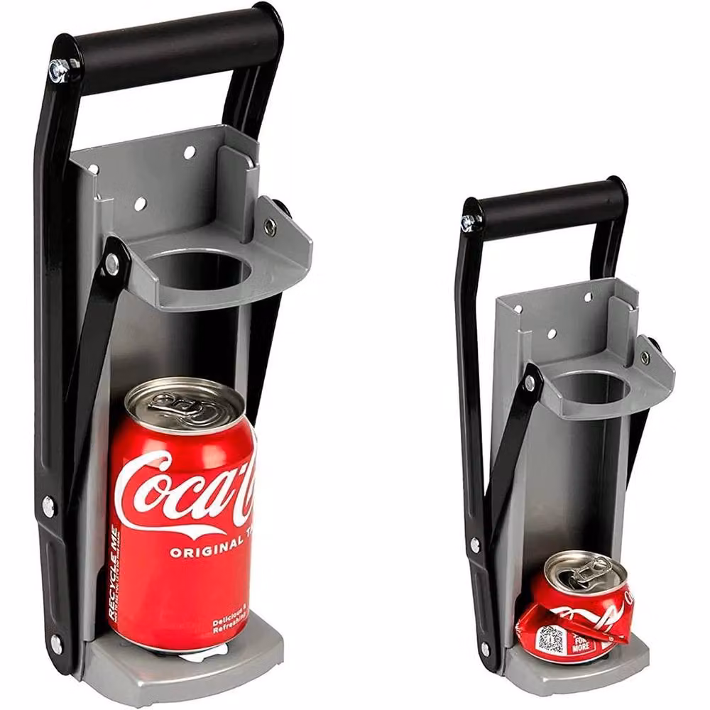 FLAVORA Wall Mounted Metal Can Crusher with Opener in Grey – 4