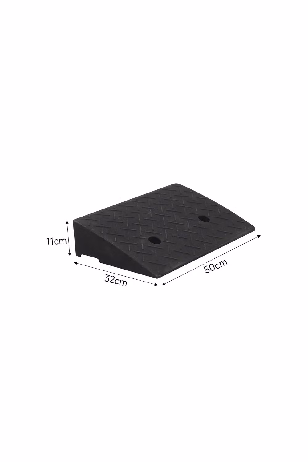 Living and Home 2 Pack Black Portable Rubber Kerb Ramps, Height: 11 cm – 4