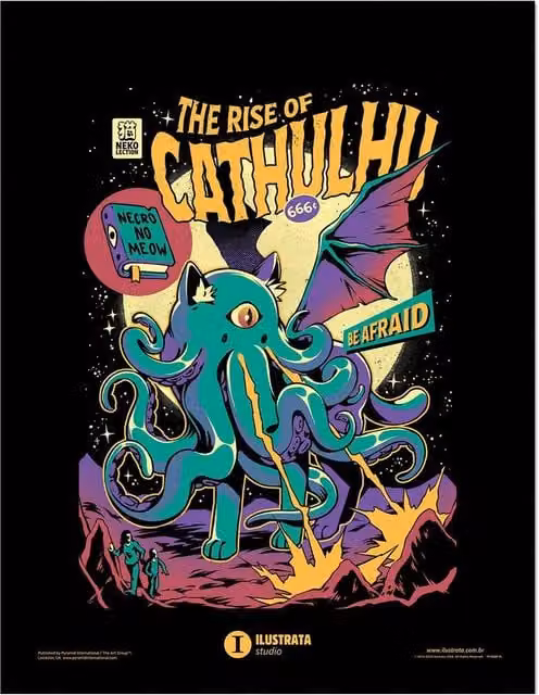 Ilustrata Rise Of The Cthulhu Multicolour Abstract Paper Print