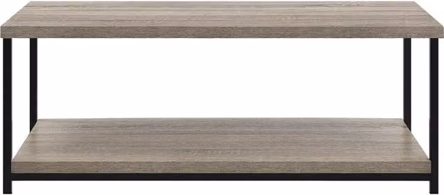 Novogratz Mid-Century Round Coffee Table in Grey and Brown