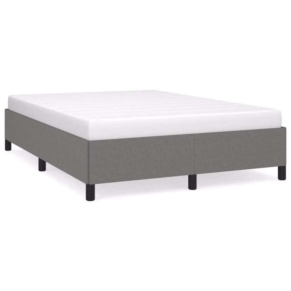 Berkfield Home Upholstered Fabric Bed Frame, Grey, W: 135 cm, L: 190 cm – 2