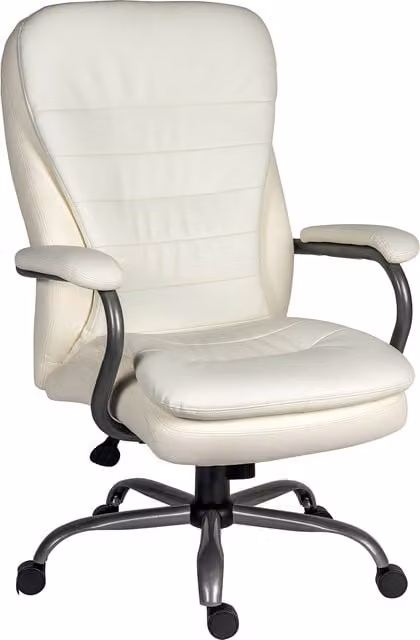 Teknik Goliath White Heavy Duty Executive Chair in Synthetic Leather