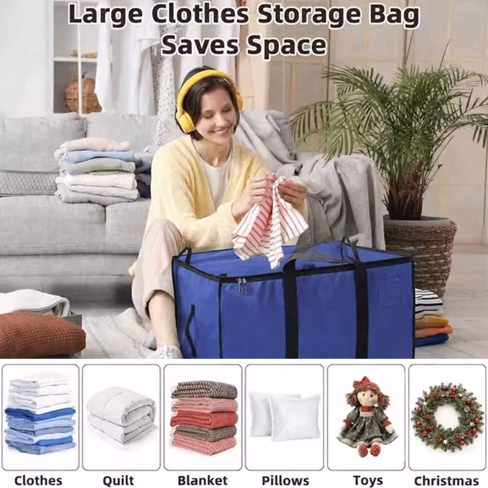 Ventryn Set of 4 Heavy Duty Waterproof Moving Bags and Storage Totes in Blue – 5