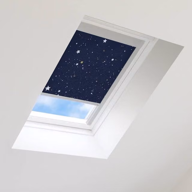 Bloc Blinds Night Sky Blackout Blind for Velux Roof Windows in Silver with Star Pattern – 1
