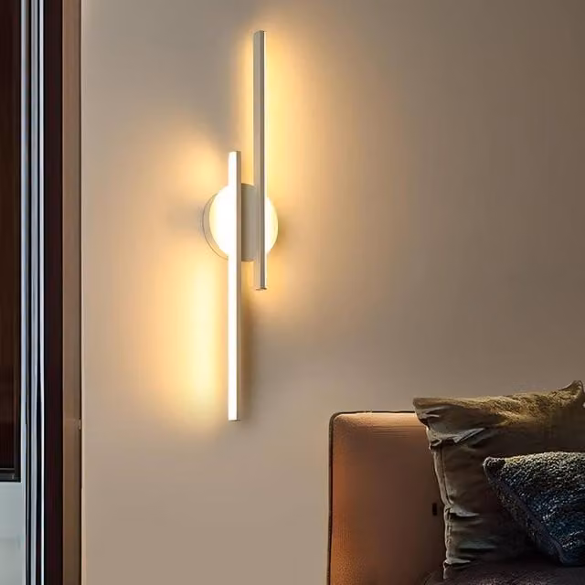 COMELY Modern LED Indoor Wall Light, 24W Aluminium Linear Up and Down Light, White, Warm White 3000K