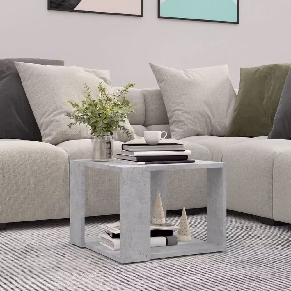 Berkfield Home Modern Square Coffee Table in Grey, W/D/H: 40 x 40 x 30 cm – 2