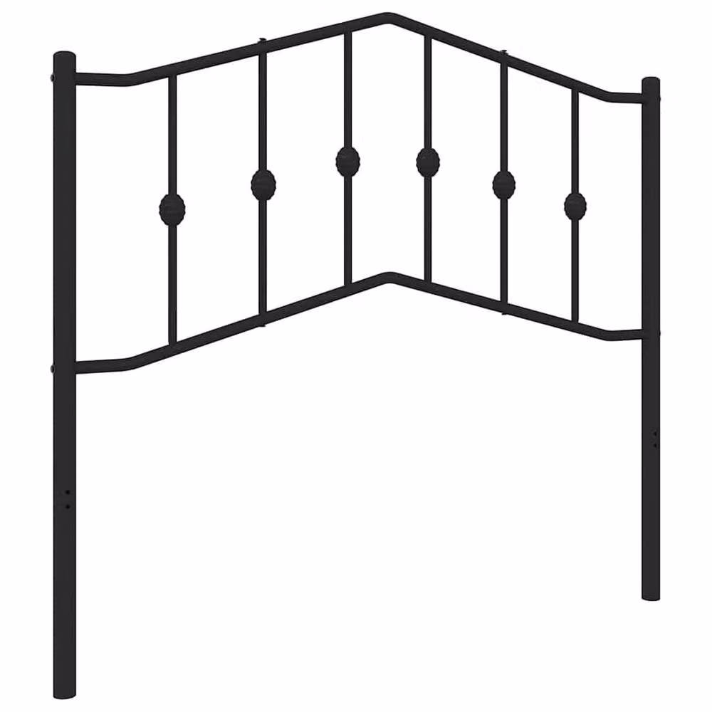 Berkfield Home Classic Metal Headboard in Matt Black – 2