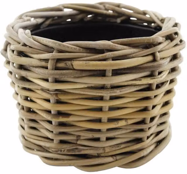 KDMD Grey Split Rattan Open Weave Drypot Basket, Diameter: 20 cm – 1