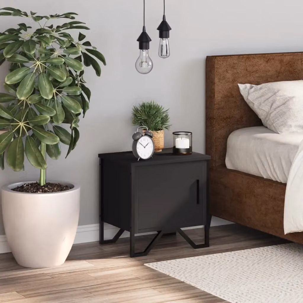 Berkfield Home Modern Black Bedside Cabinet W/D/H: 40 x 30 x 40 cm – 3