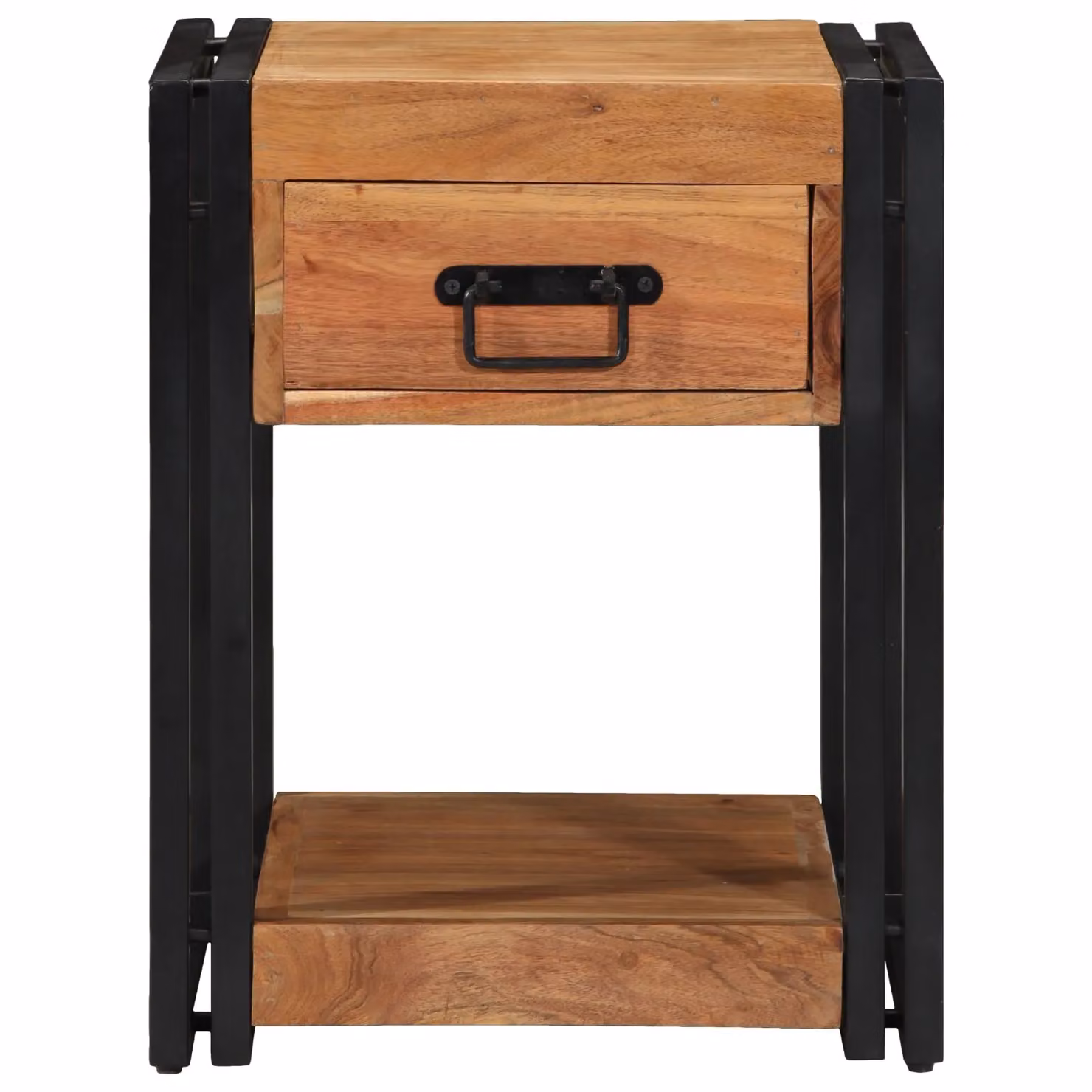 Berkfield Home Modern Solid Acacia Wood Nightstand in Brown, W/D/H: 40 x 40 x 50 cm – 4
