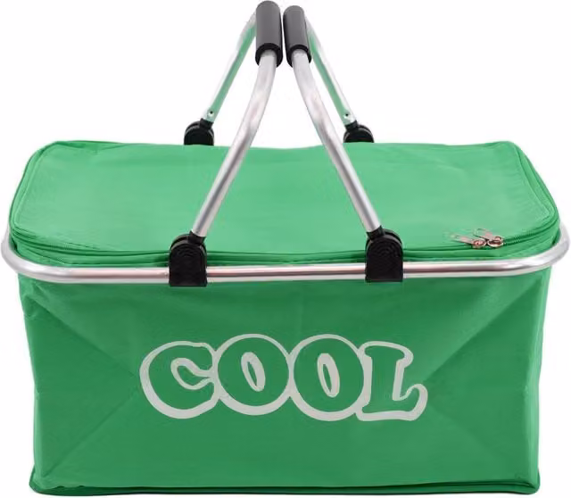 GEEZY 35L Large Insulated Picnic Basket Folding Cooler Bag in Green
