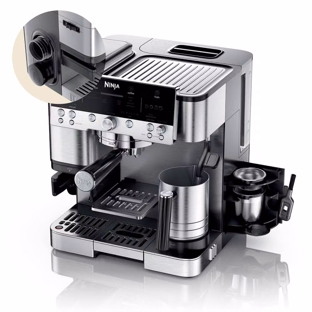 Ninja Luxe Café 2 in 1 Mini Espresso Machine ES301UK in Black with Integrated Scale and Steam Wand – 4