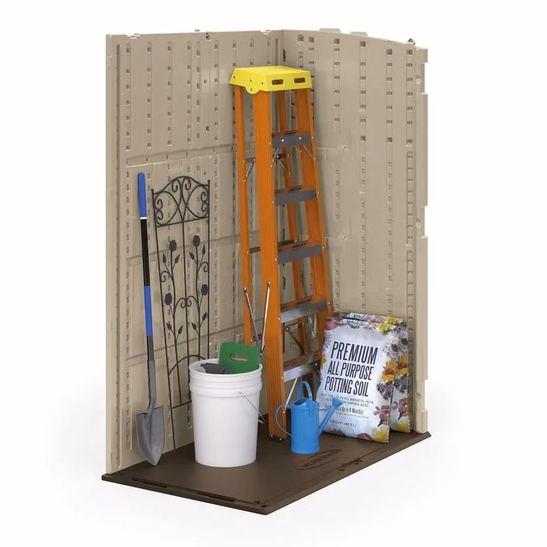 Rowlinsons Aston Large Garden Storage Cabinet in Sand, W: 135 cm, D: 83 cm, H: 182 cm – 2