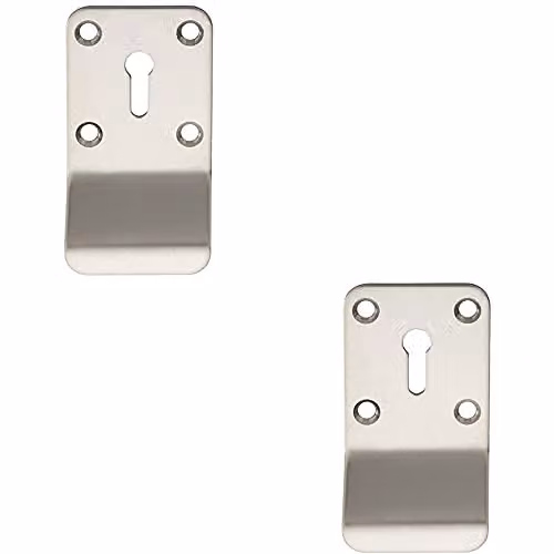 Loops 2 Pack Bright Stainless Steel Standard Lock Cylinder Pull Handles 78.5 x 43 mm