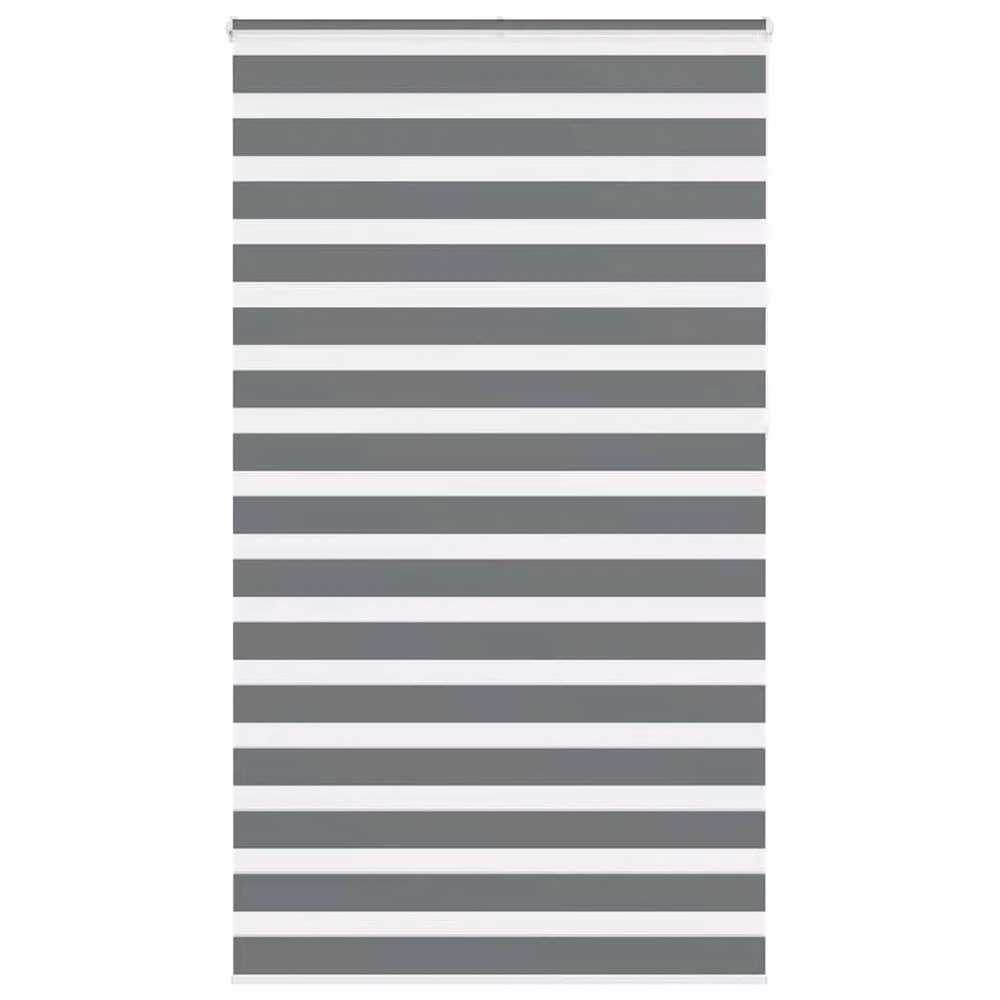 Berkfield Home Zebra Day and Night Blind in Dark Grey, W: 135 cm, H: 230 cm – 2