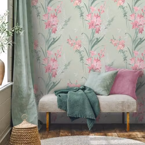 Belgravia Decor Thalia Floral Botanical Themed Wallpaper in Sage Green – 2
