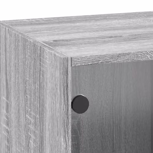 vidaXL Wall Cabinet with Glass Doors, Grey, W: 35 cm, D: 37 cm, H: 100 cm – 3