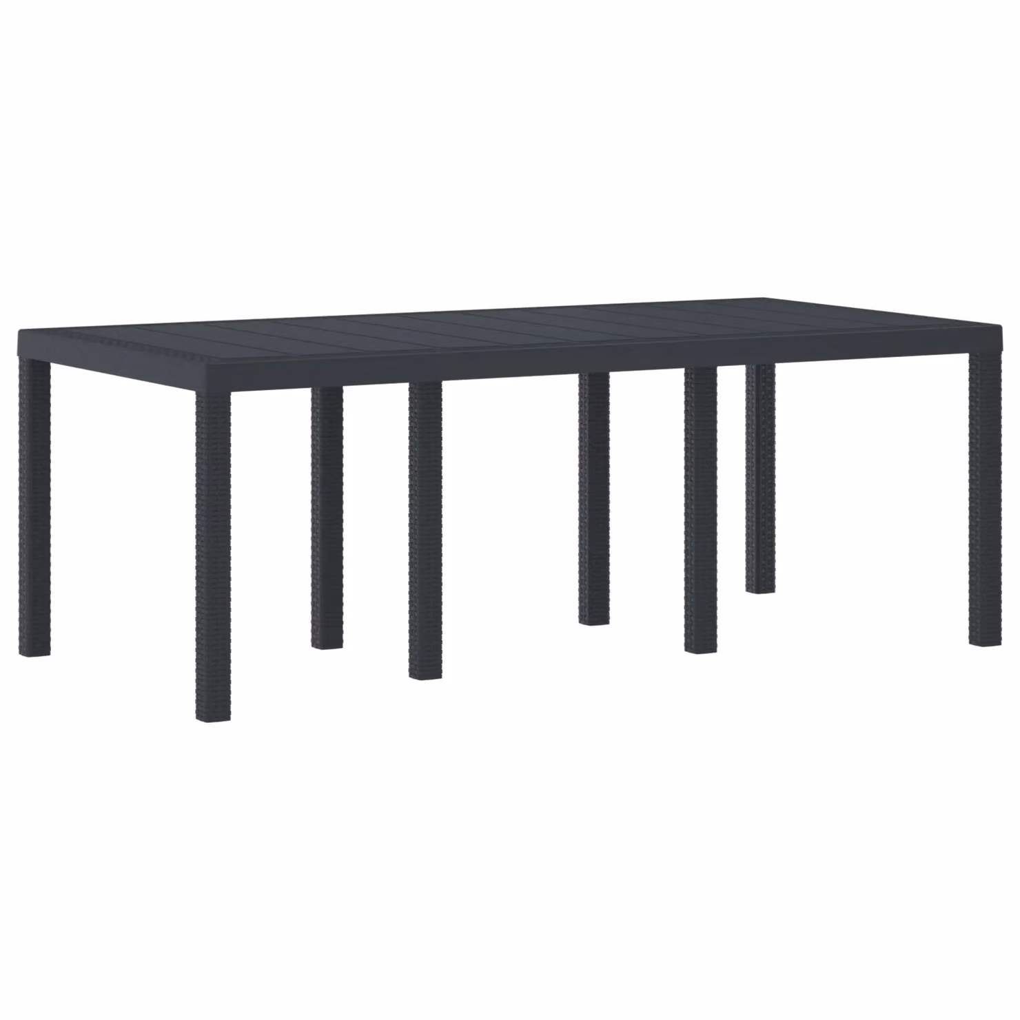 Berkfield Home Modern Anthracite Poly Rattan Garden Table W/D/H: 200 x 100 x 73 cm – 2