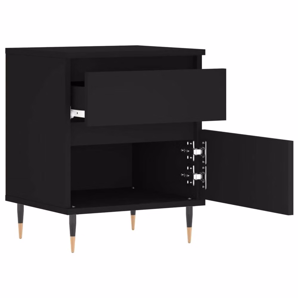 Berkfield Home Modern Bedside Cabinet in Black, W/D/H: 40 x 35 x 50 cm – 5