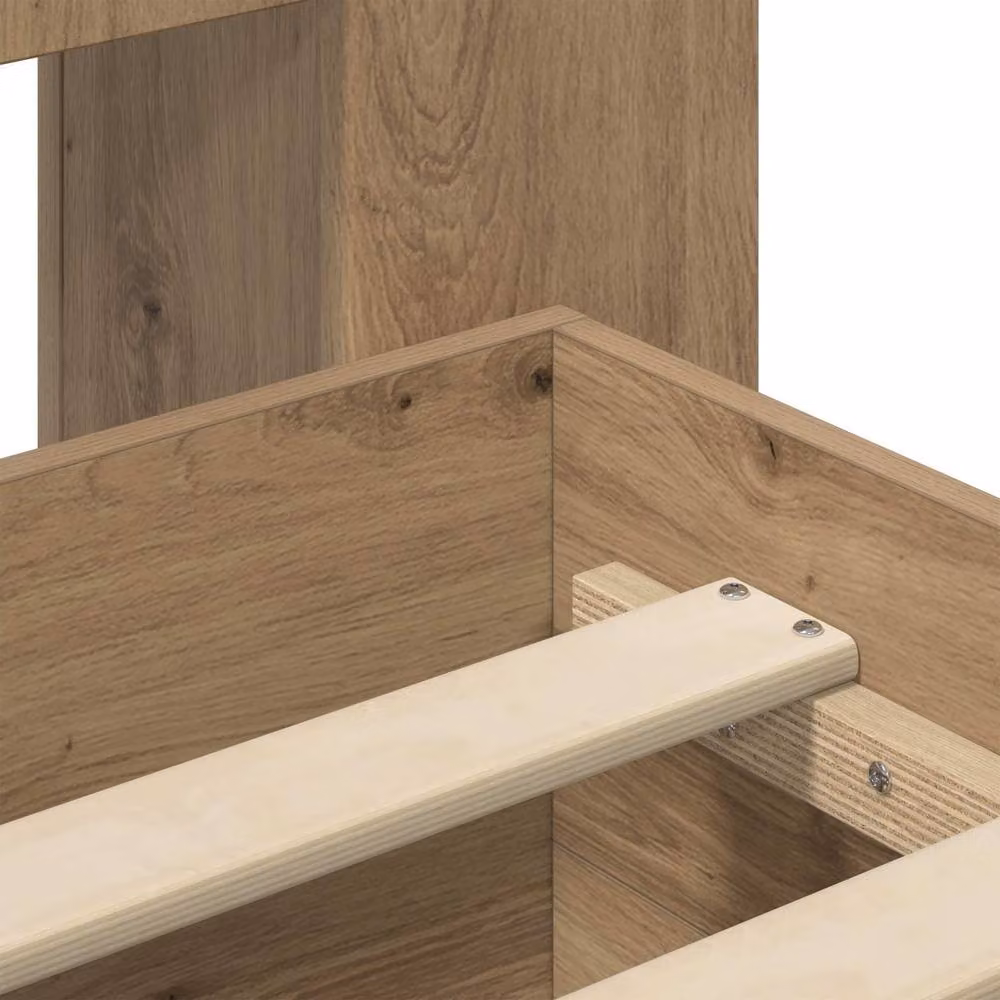 Berkfield Home Artisan Oak Bed Frame with Storage Drawers, Brown, W/D/H: 100 x 200 cm – 3