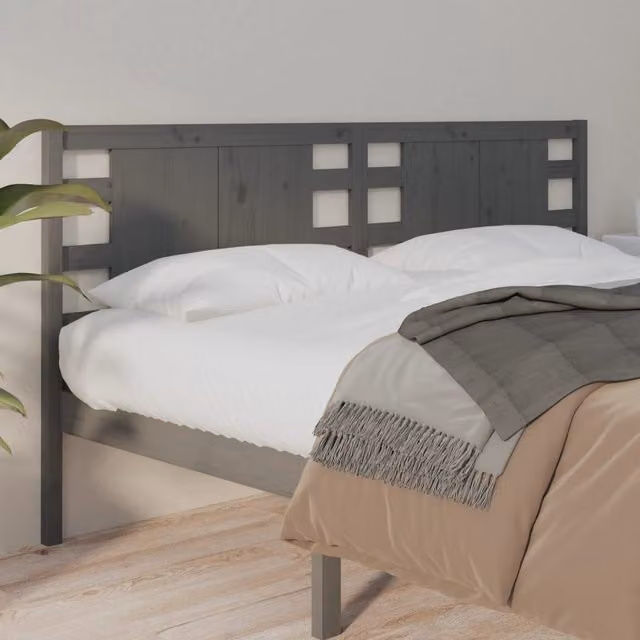 Berkfield Home Rustic Grey Solid Pine Wood Headboard, W/D/H: 206 x 4 x 100 cm – 1