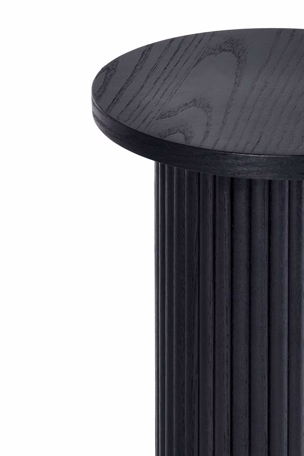Julian Bowen Louis Black Ash Round Fluted Drinks Side Table, W/D/H: 30 x 30 x 60.5 cm – 3