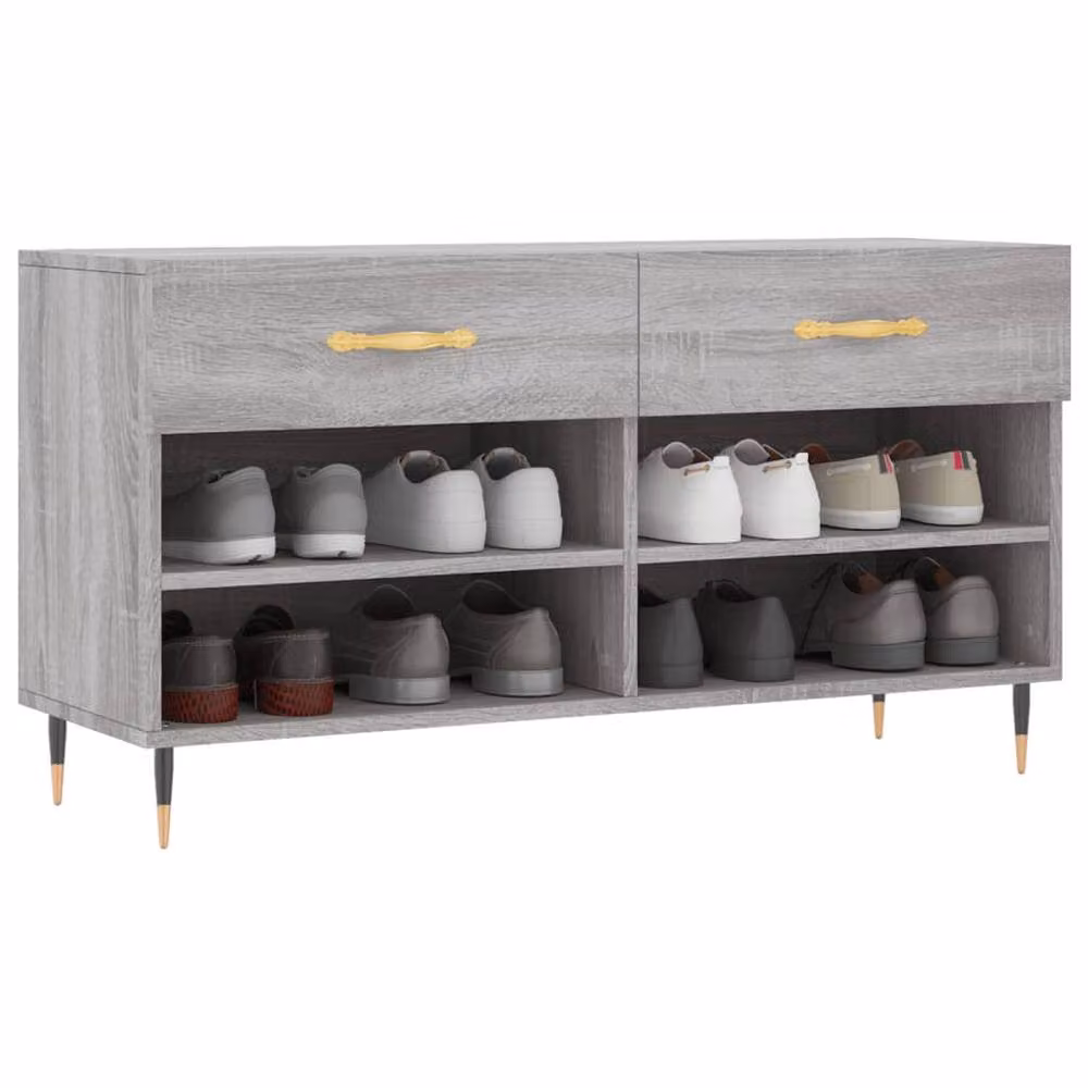 Berkfield Home Grey Sonoma Shoe Bench W/D/H: 102 x 35 x 55 cm – 3