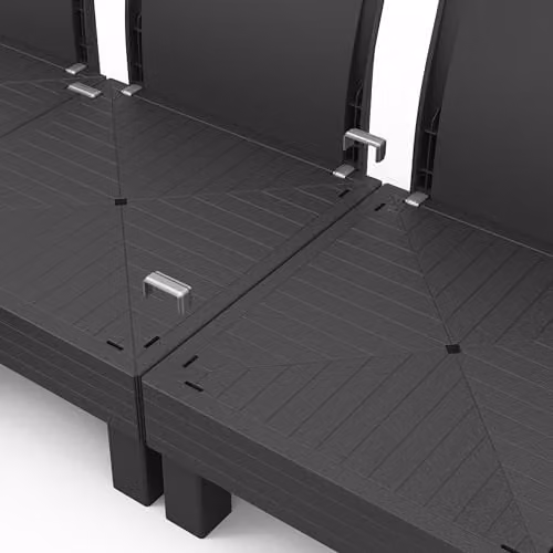 Keter Elements 4 Seater Modular Outdoor Garden Lounge Set in Graphite with Grey Cushions – 3