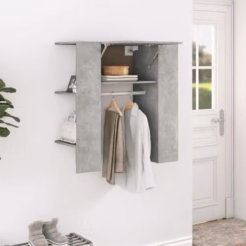 vidaXL Modern Hallway Cabinet in Concrete Grey, W/D/H: 97.5 x 37 x 99 cm – 2