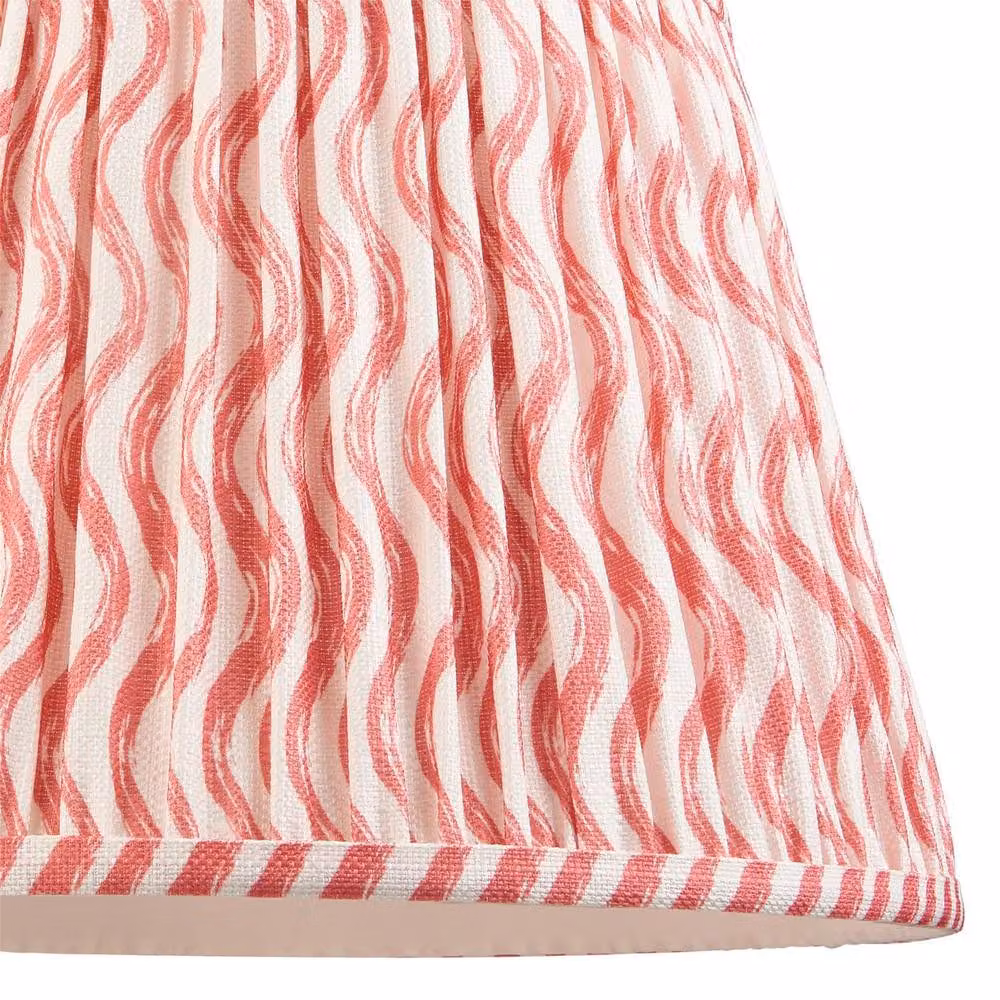 Netlighting Carnaby Pink Floor Lamp with Pink Fabric Ripple Shade and Brass Details – 3