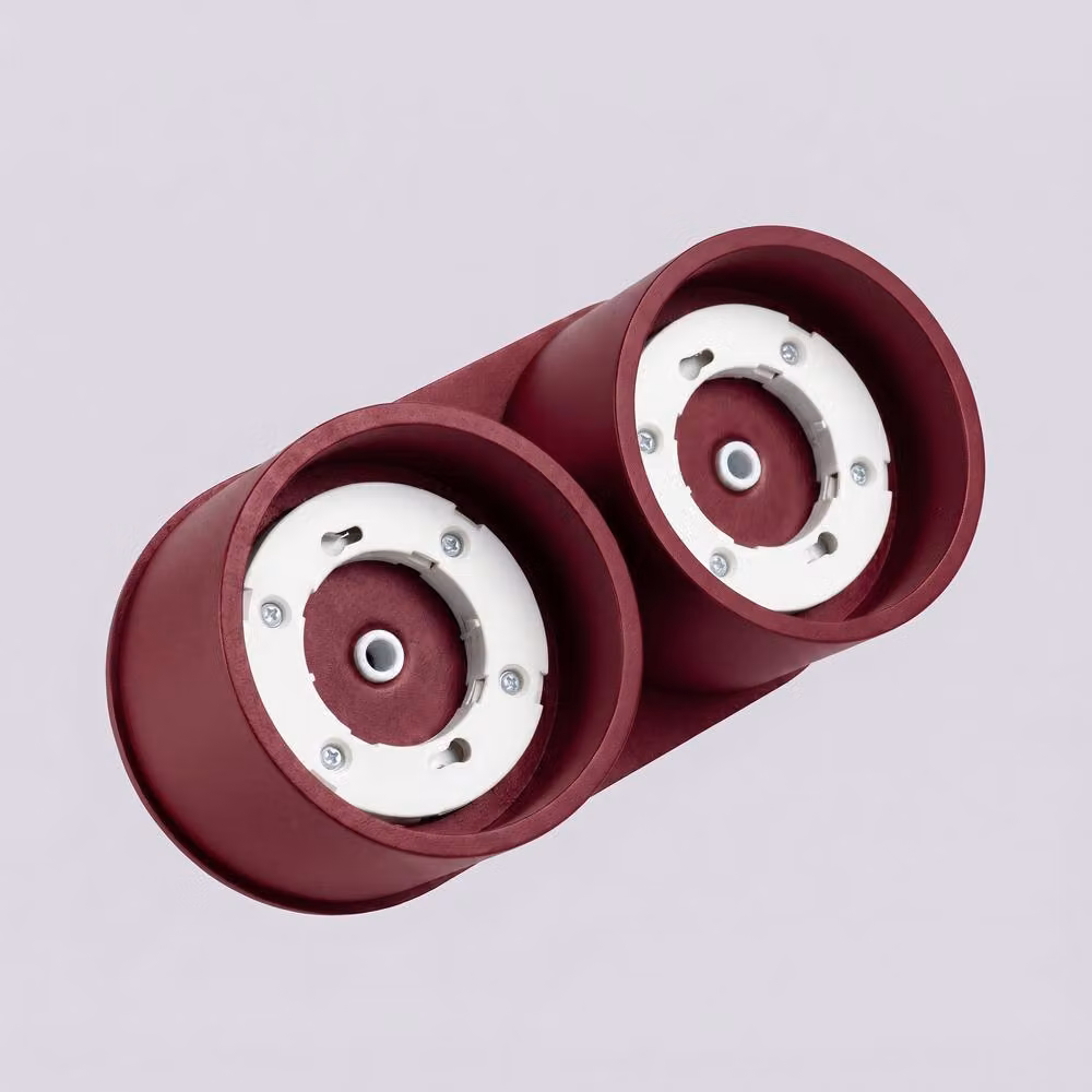 Sollux Lighting Minimalist Round LED Ceiling Lamp in Burgundy, W/D/H: 21 x 21 x 10 cm – 4