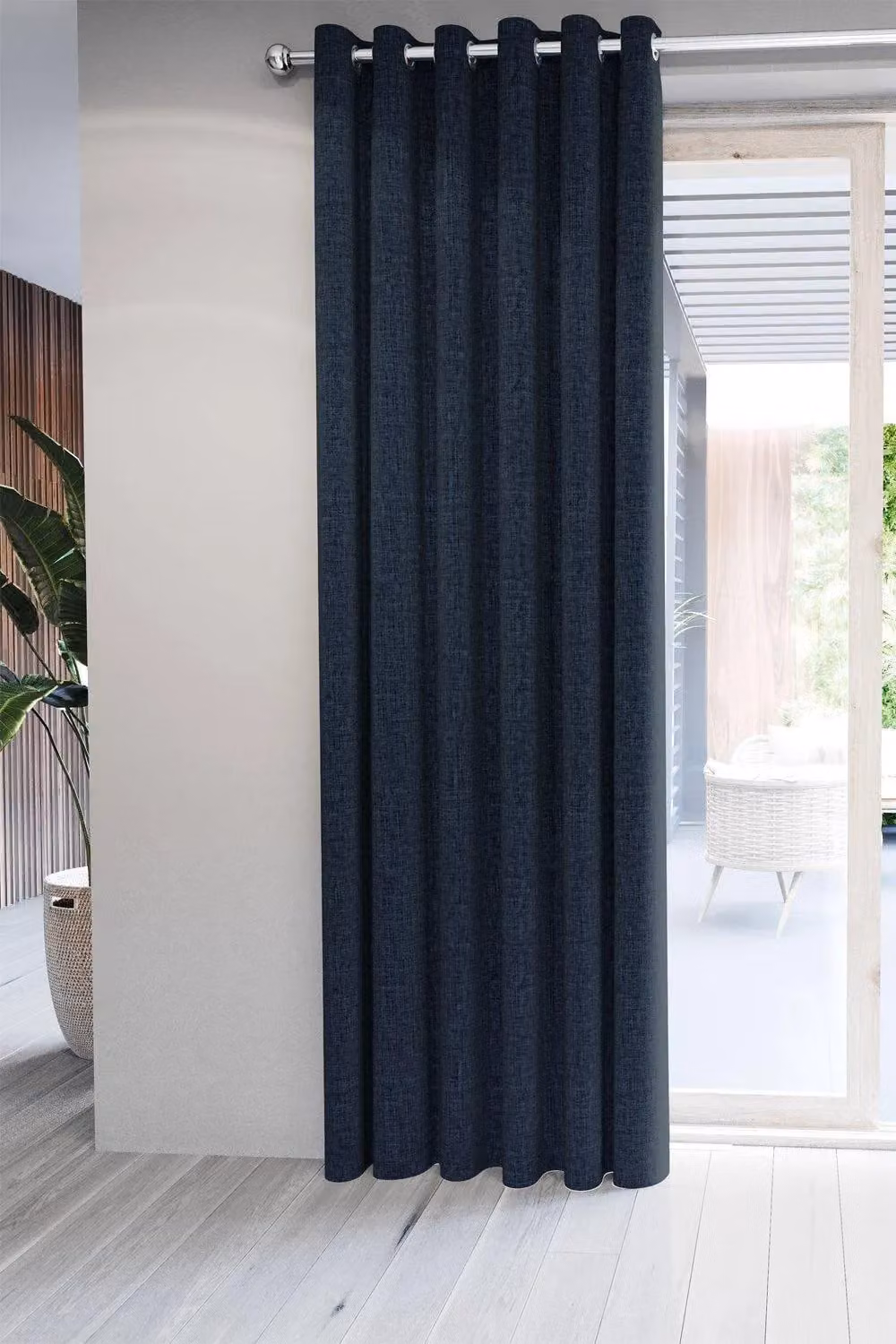 Nalu Nicole Scherzinger Kalo Lined Eyelet Curtains in Blue and Silver, Width: 167 cm, Height: 228 cm – 2