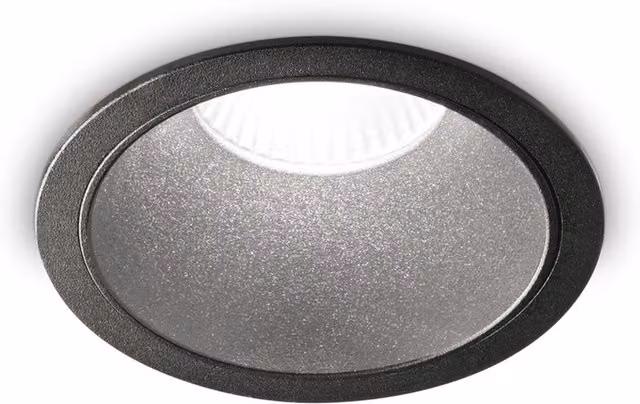 Ideal Lux Game Round Recessed Downlight in Black, Diameter: 8.5 cm