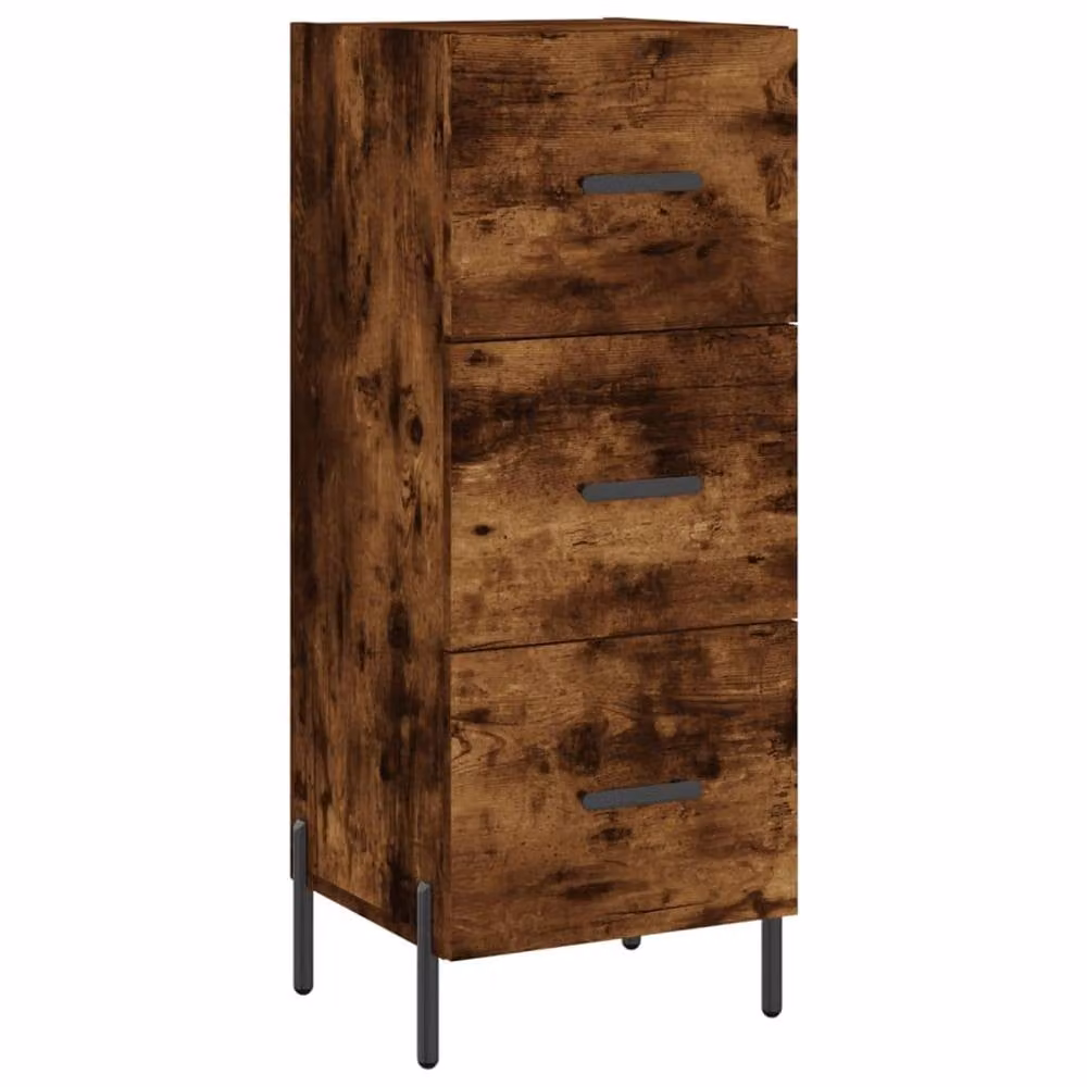 Berkfield Home Industrial Sideboard in Smoked Oak and Brown, W/D/H: 34.5 x 34 x 90 cm – 3