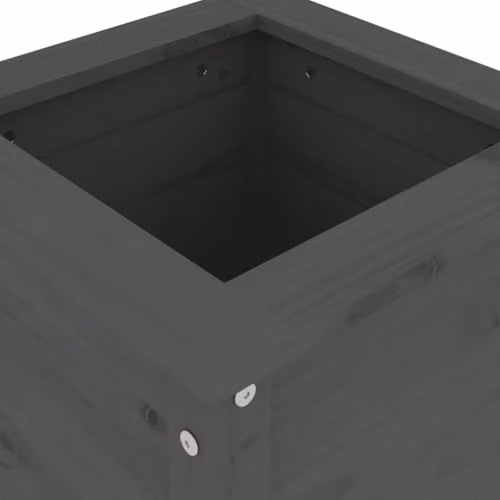 vidaXL Grey Pine Wood Garden Planter Tub W/D/H: 40 x 40 x 78 cm – 4