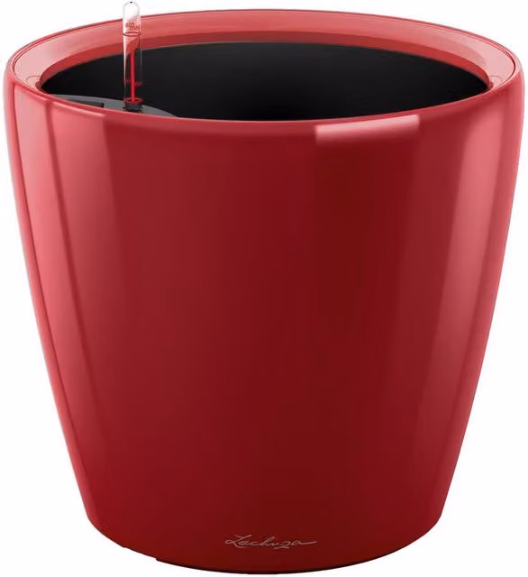 LECHUZA Classico Ls Round Self-Watering Planter, Red High-Gloss, 13l