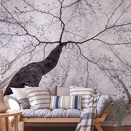 Wizard+Genius Inside The Trees Adhesive Paper Wall Mural, White, W: 384 cm – 2