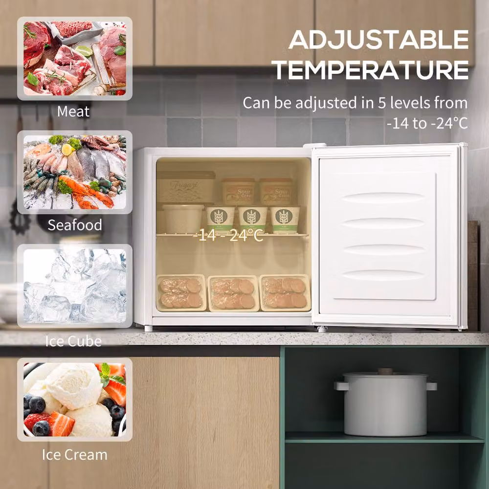STILVORA 35L Mini Upright Compressor Freezer in White with Reversible Door – 4