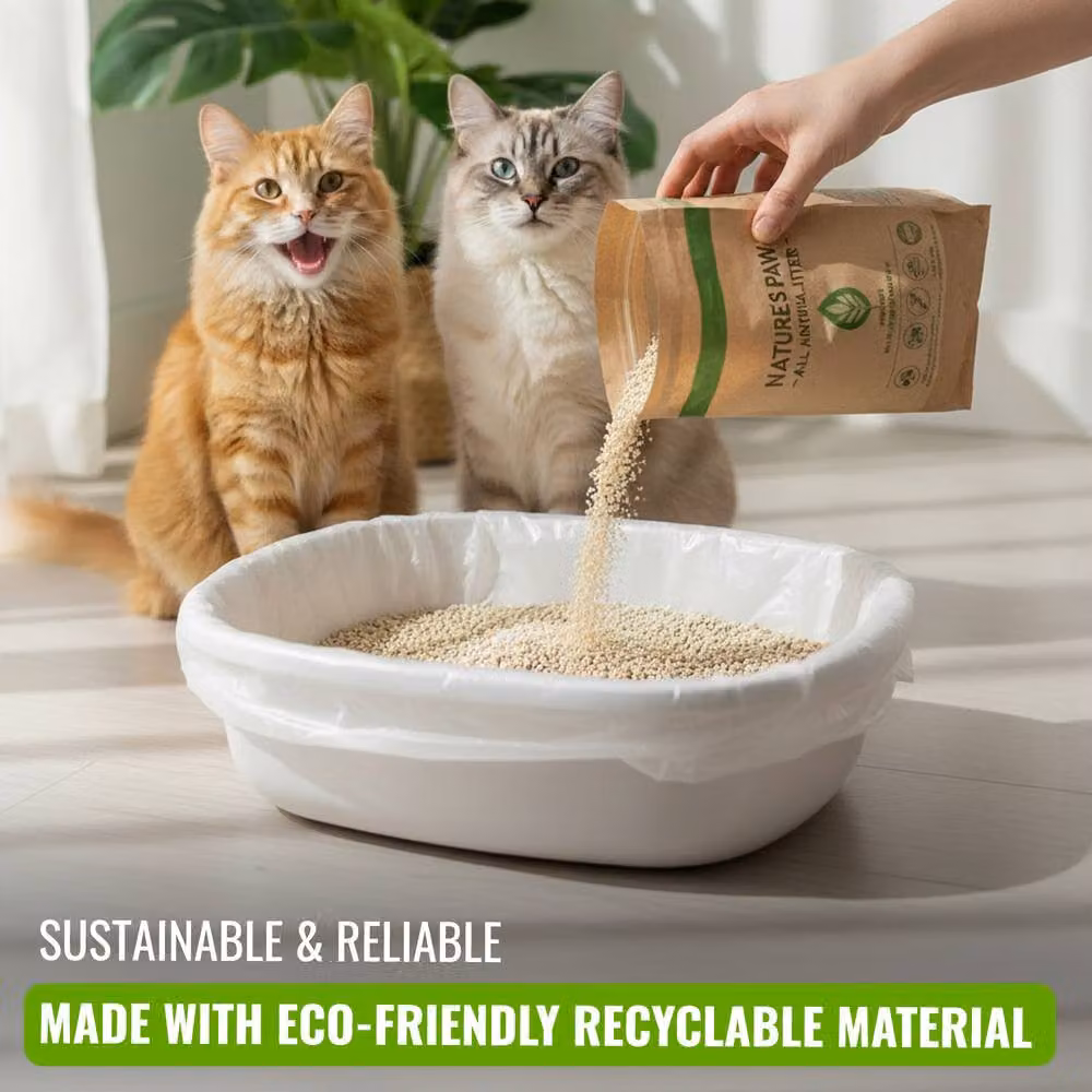 ECOBAG Cat Litter Tray Liners, 30L, 27 Micron, Clear, 20 Pack – 5
