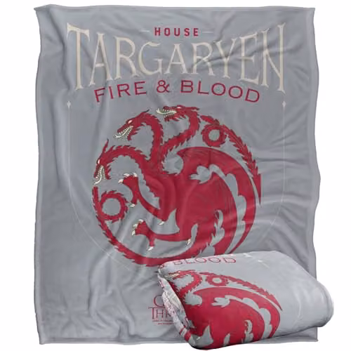 Warner Bros. Game of Thrones House Targaryen Sigil Super Soft Fleece Throw Blanket, Multicolour, W/D/H: 152.4 x 127.0 x 1.0 cm – 1
