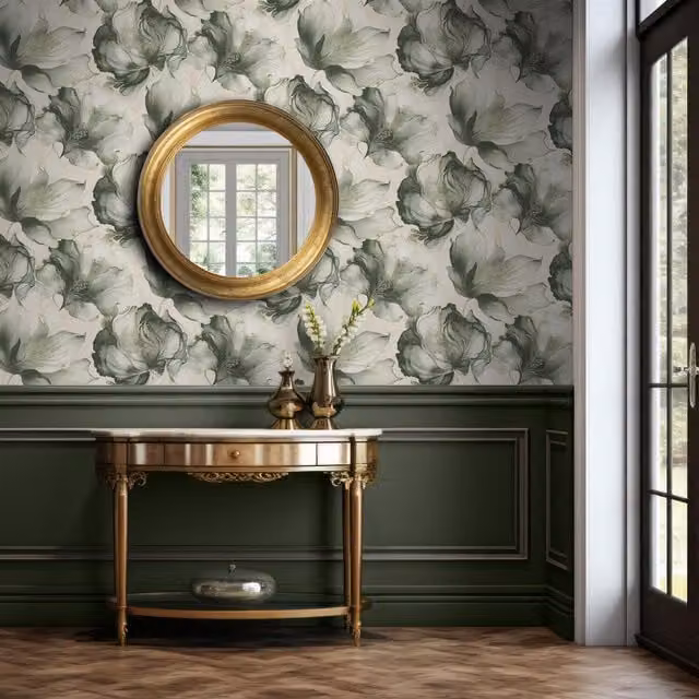 Muriva Green Botanical Floral Wallpaper Roll