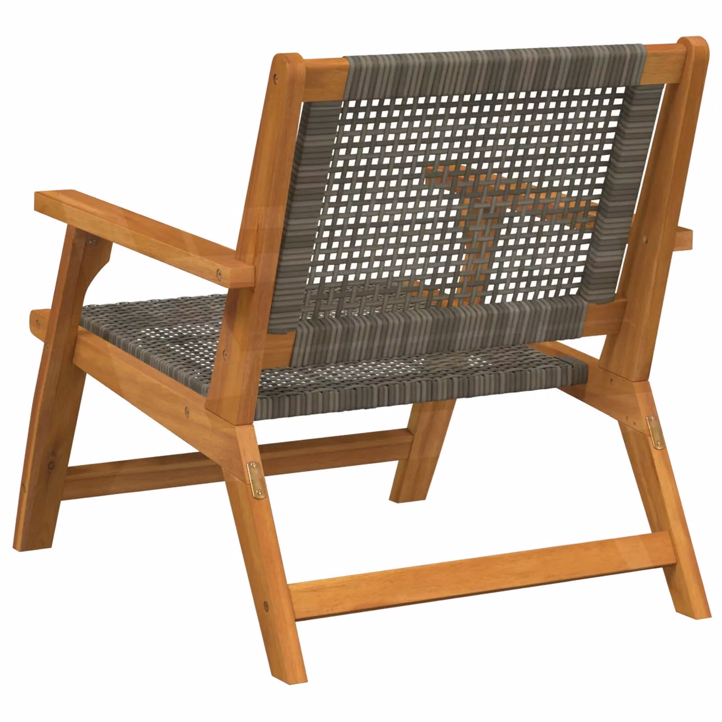 Berkfield Home Set of 2 Grey Acacia Wood Garden Chairs with Armrests W/D/H: 76 x 67 x 73.5 cm – 3