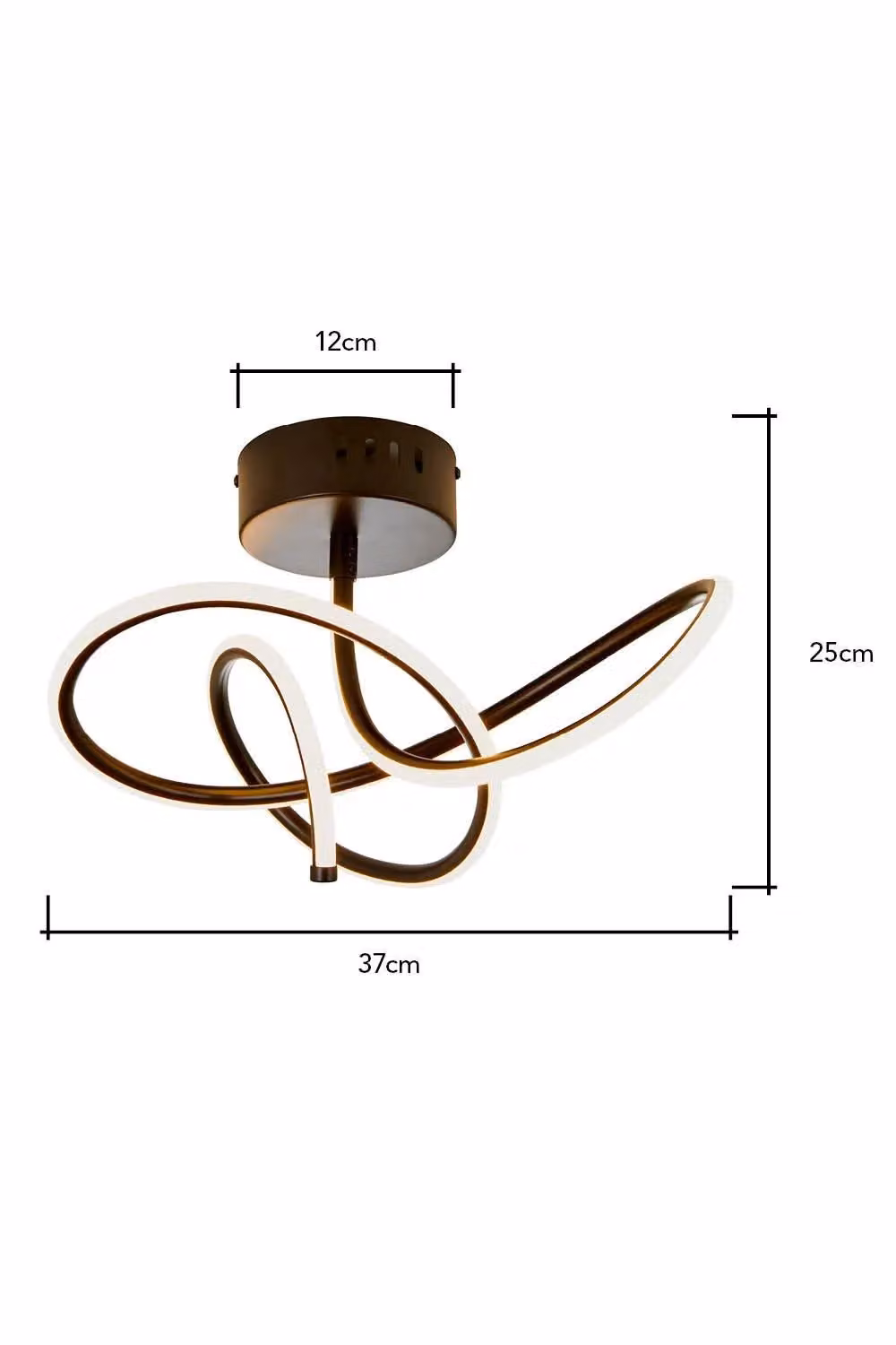 BHS Lighting Glow Whirly LED Flush Ceiling Light in Black – 3